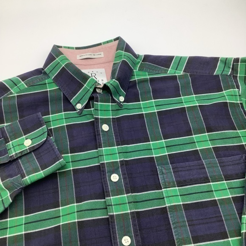 Arrow River Brand Mens Long Sleeve Button Up Shirt Blue & Green Size Medium.